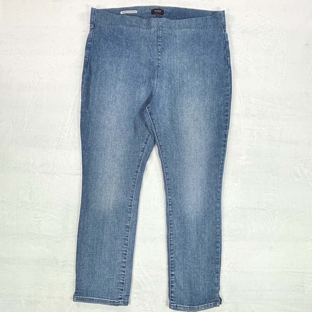 NYDJ Alina Pull On Ankle Jeans Womens 18 Medium Wash Lift Tuck High Rise Denim